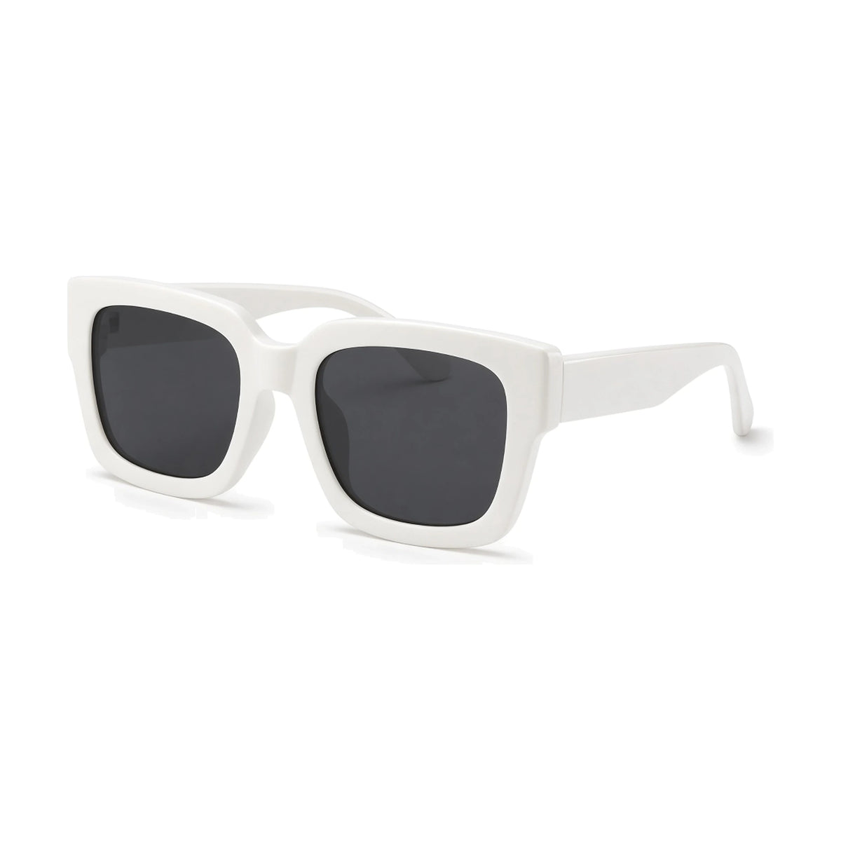 Candy Color Square Sunglasses — white gray front