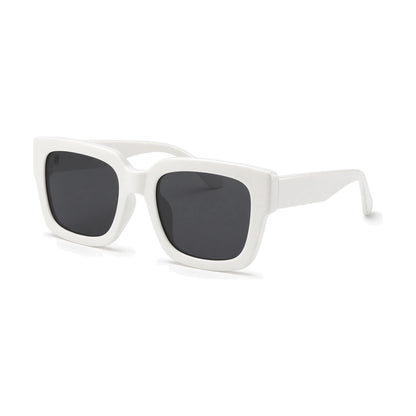 Candy Color Square Sunglasses — white gray front