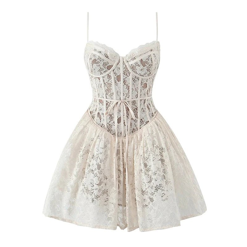 White Lace Mini Dress