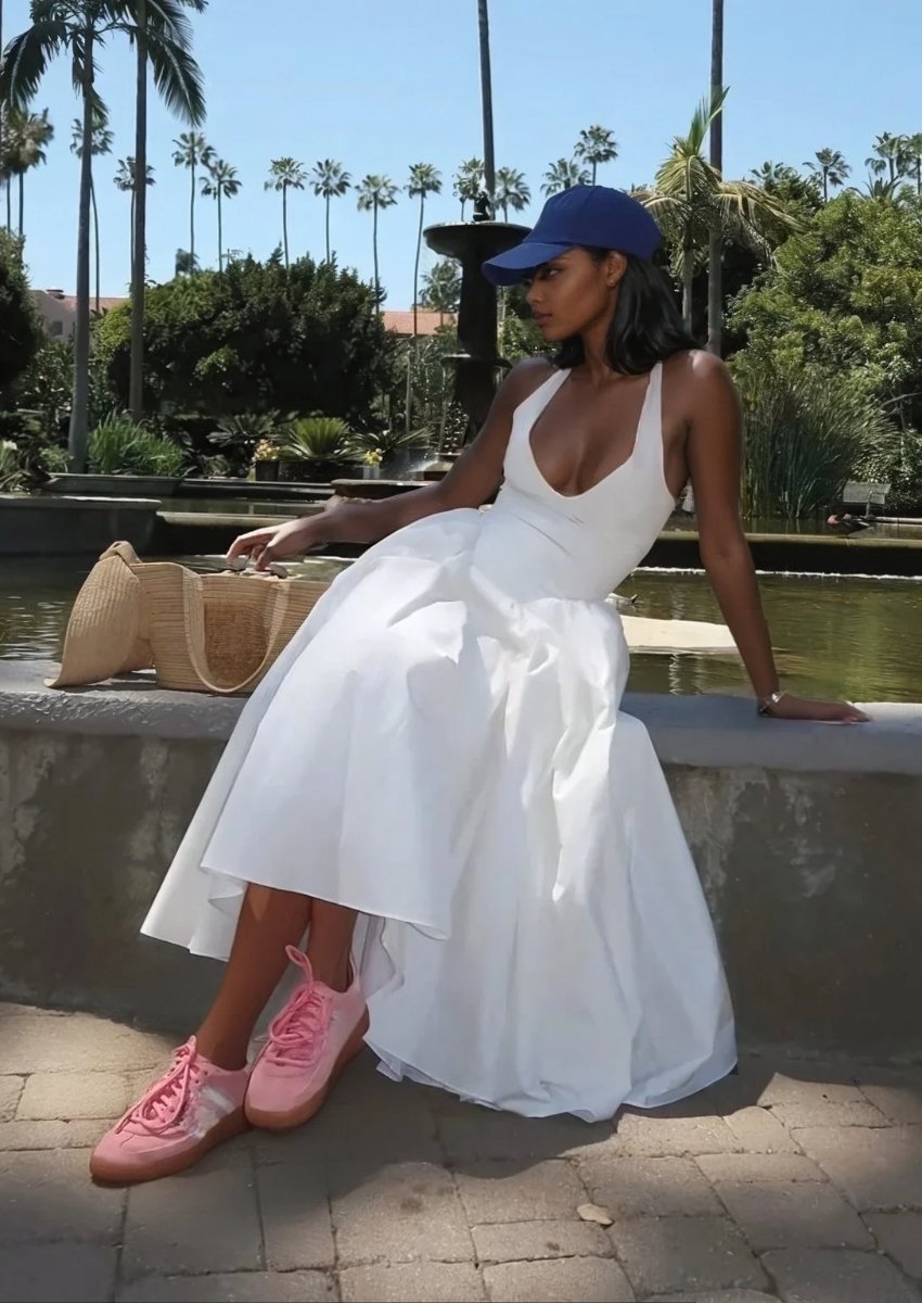 White maxi dress