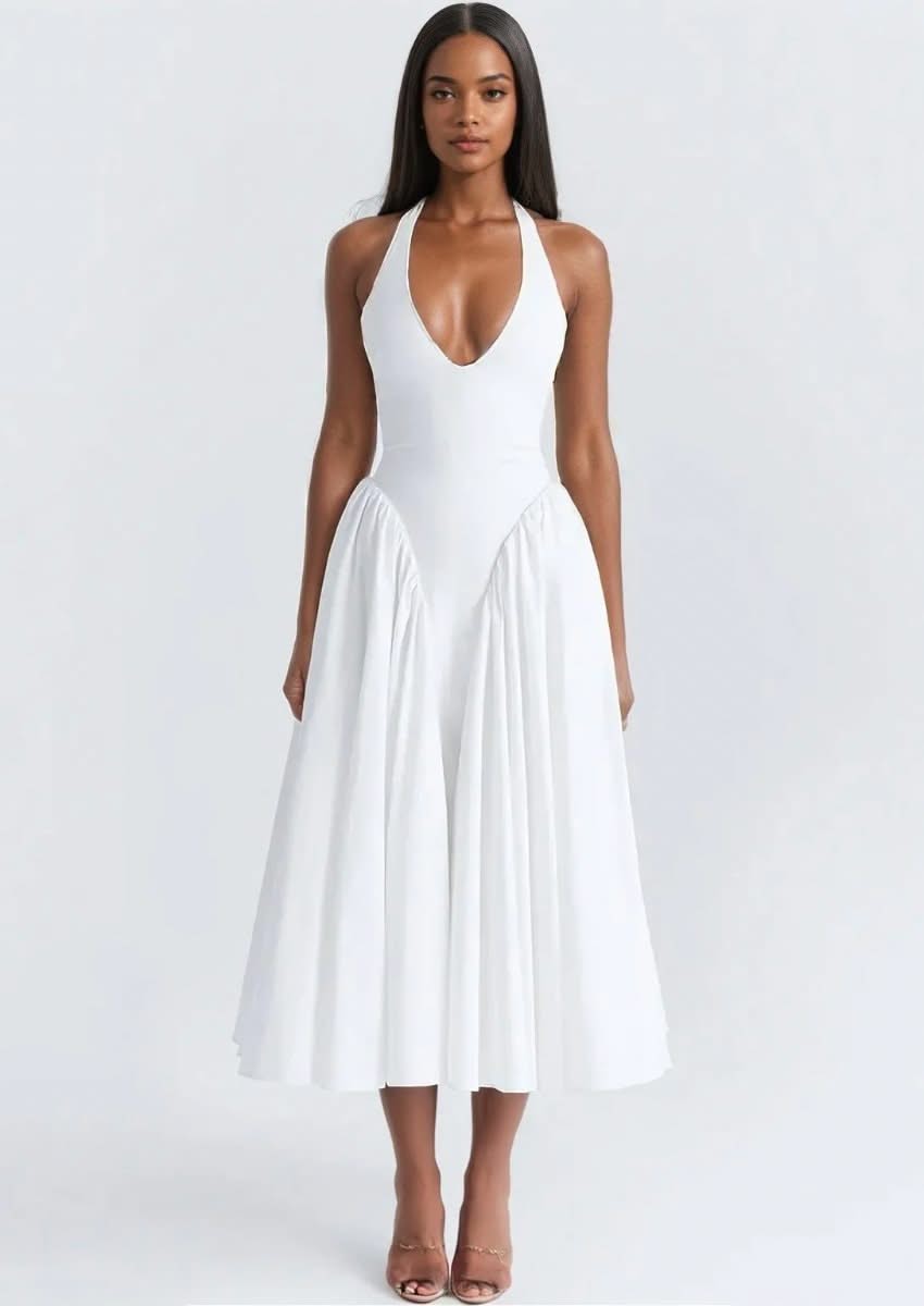 flowy white maxi dress Catalina Tiered Ruffle Not Fitted white maxi dress flowy Goddess