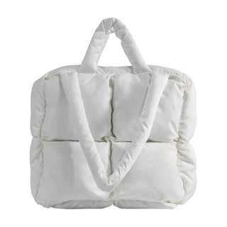 White Puffed Quilted Shoulder Bag