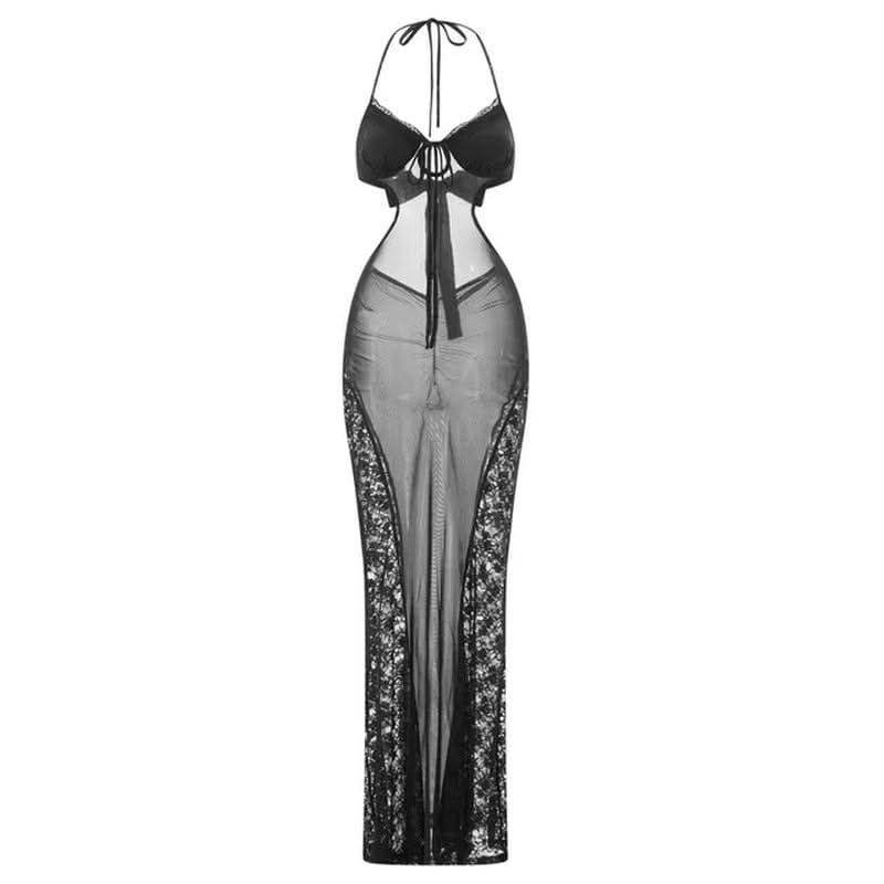 Women Lace See through Dress Women Lace See through Dress