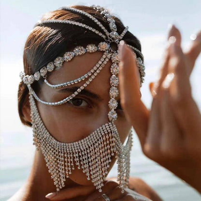 Women Rhinestone Face Mask