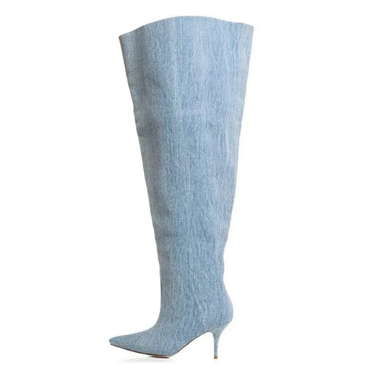 WOMENS BUCKET DENIM BOOTS