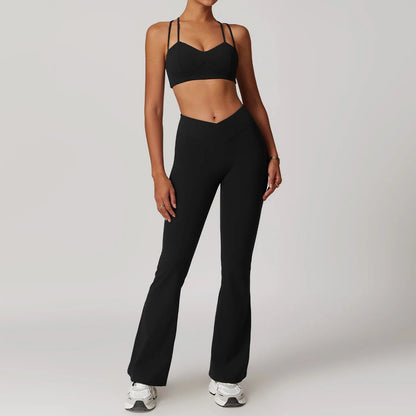 Black Women's Fitness Leggings Set - 2