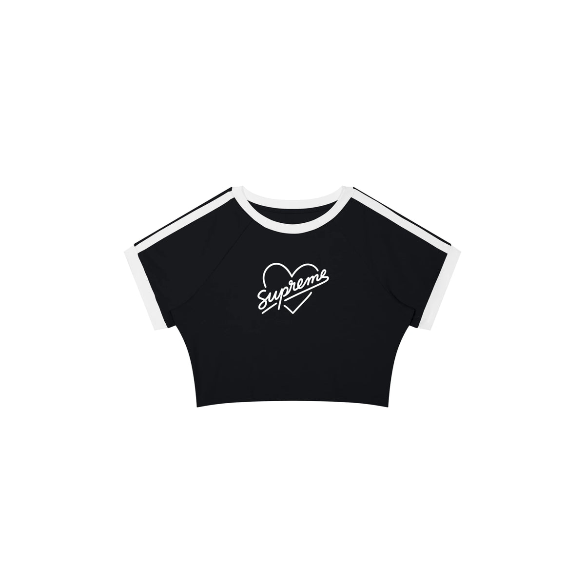 Women’s luxury Crop T-Shirt — corrected front ghost image with standard spacing