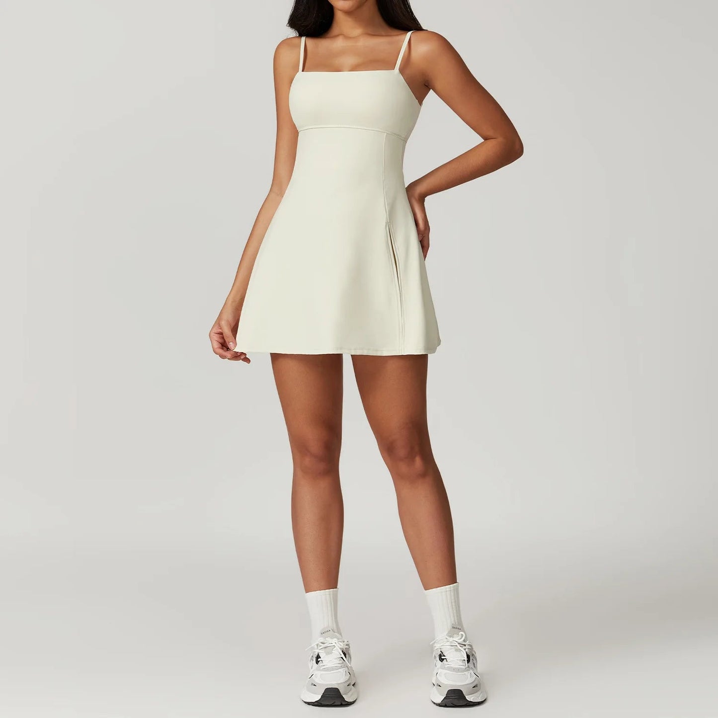 Cream Workout Mini Dress