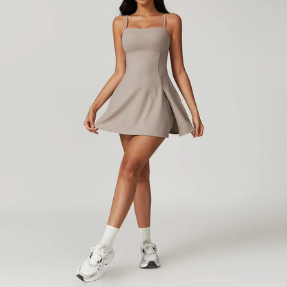 Beige Workout Mini Dress