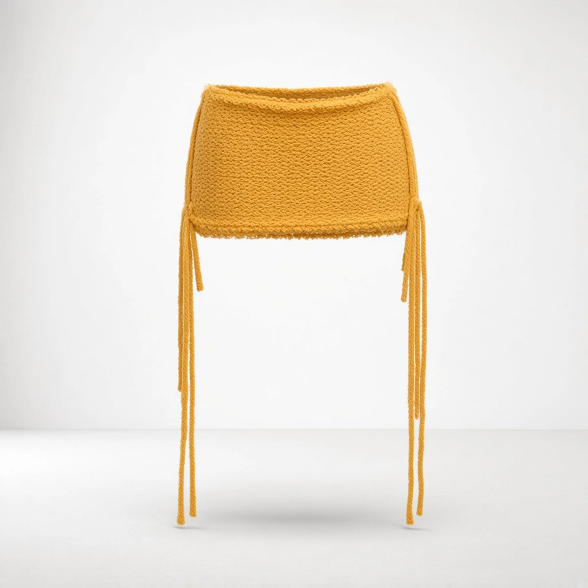 Fuzzy Knit Mini Skirt — yellow front