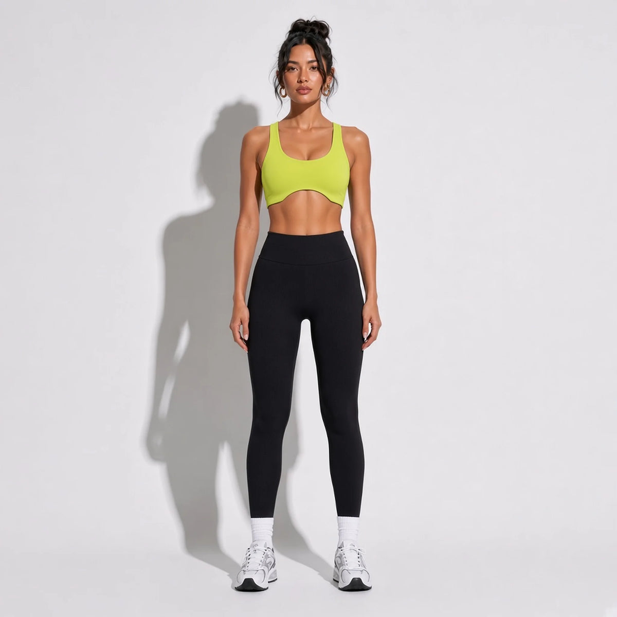 Seamless Sports Bra — Yellow front