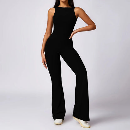 Black Yoga Flare Jumpsuit