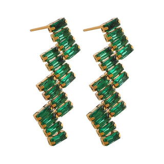 Zigzag Rectangle Drop Earrings