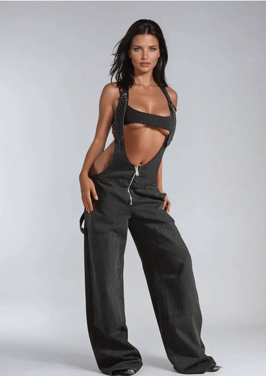 Zip Front Overalls