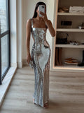 Silver maxi dress