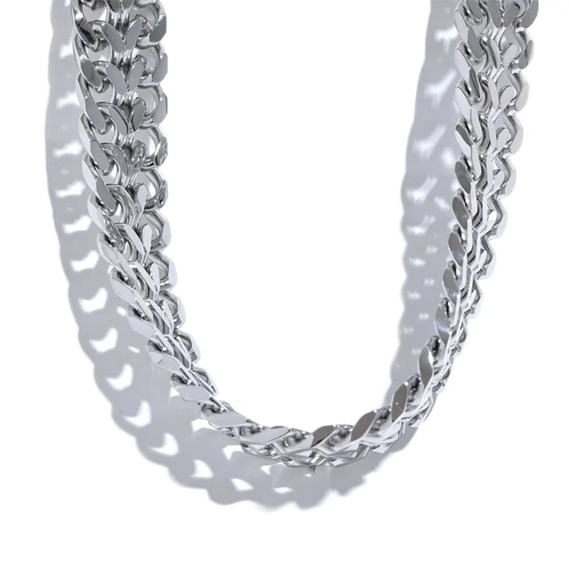 Stainless Steel Wide Chain Cuban Necklace