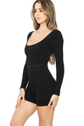 Long Sleeve Ribbed Romper Mabel Love Co