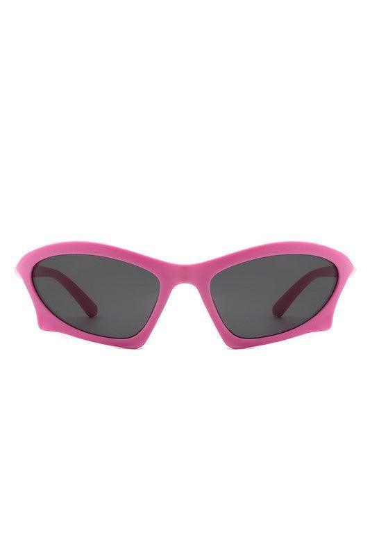 Rectangle Sport Geometric Wrap Around Sunglasses Mabel Love Co