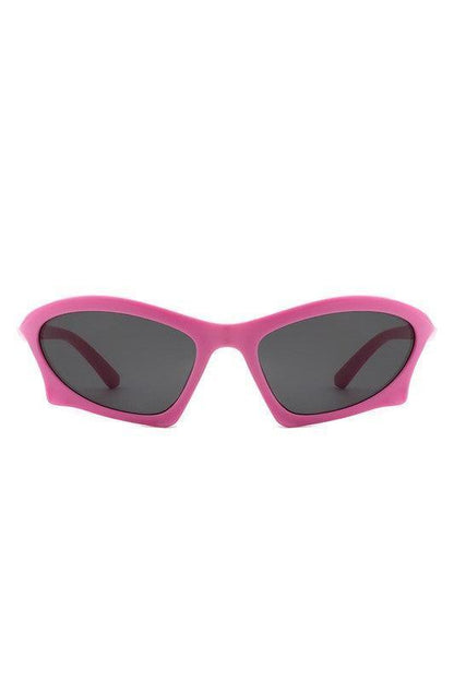 Rectangle Sport Geometric Wrap Around Sunglasses Mabel Love Co