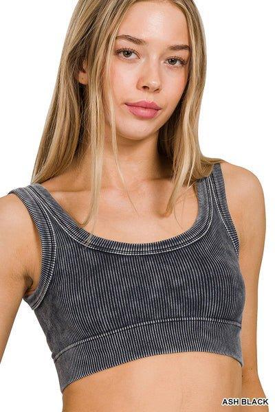 RIBBED SCOOP CROPPED TANK TOP Mabel Love Co